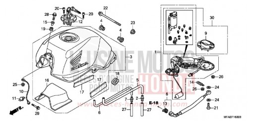 SERBATOIO CARBURANTE/POMPA CARBURANTE CBF1000A di 2010